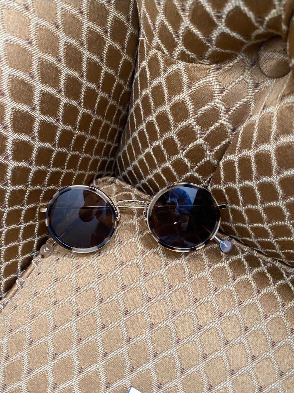 Round Tortoise Frame Sunglasses with Brown Lenses